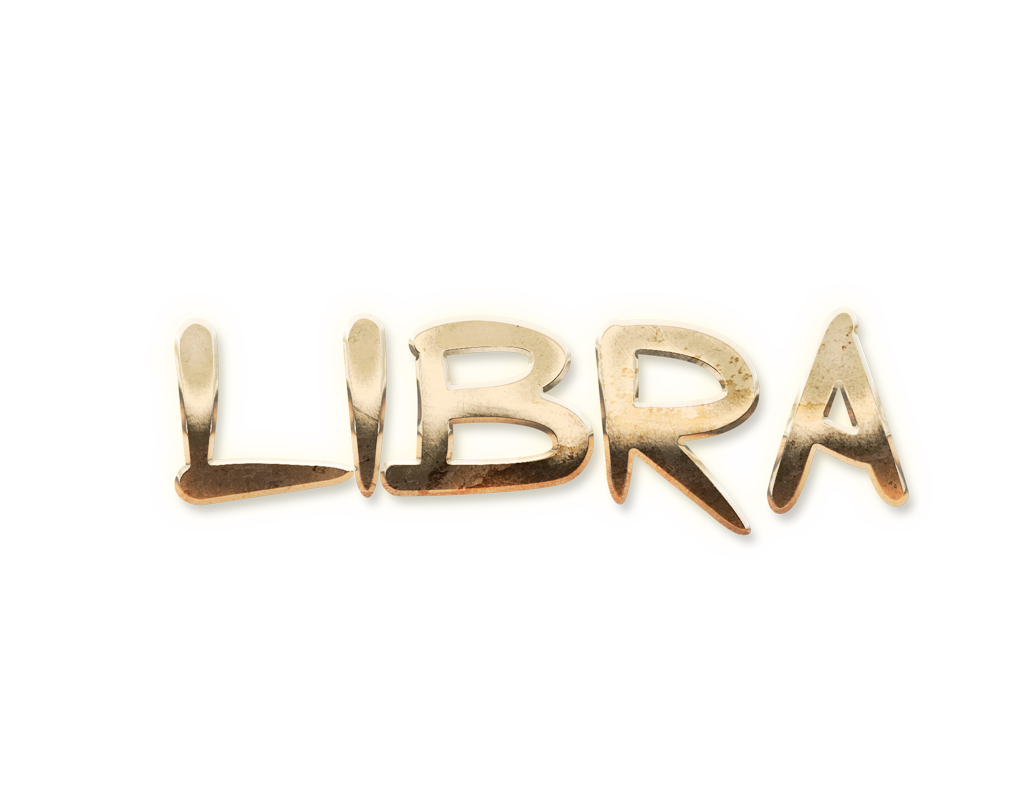 zodiac sign word LIBRA golden text typography PNG images free